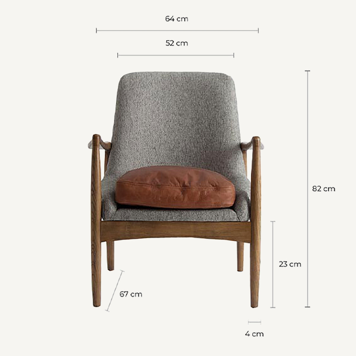 Sillón de abeto y cuero Es Canar