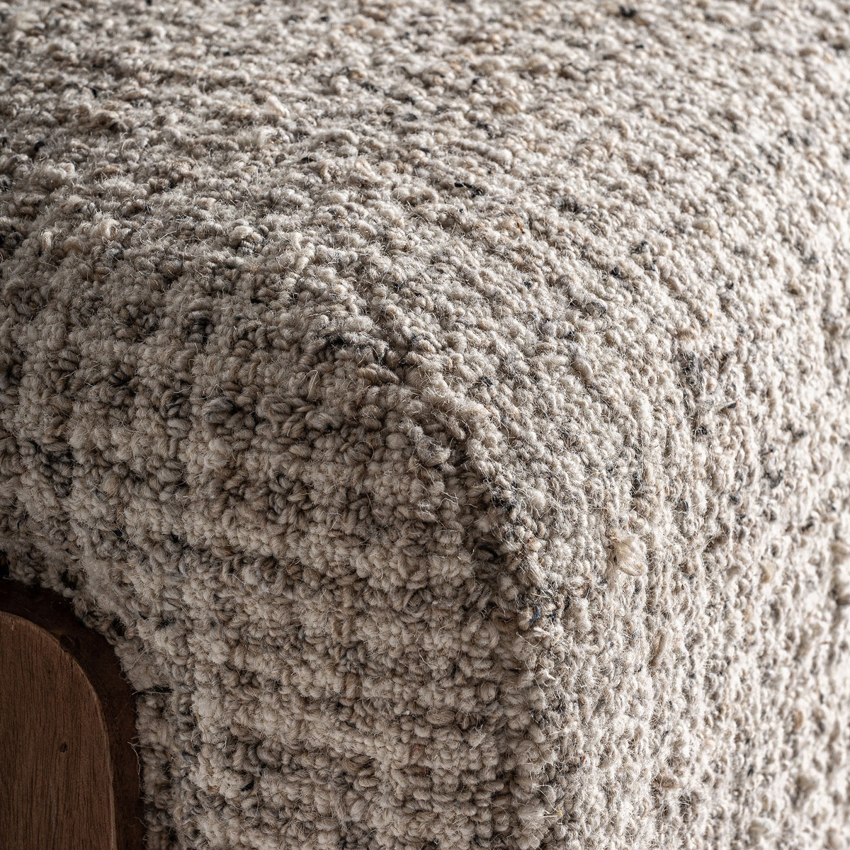 Sillón de acacia y lana beige Cala Vadella