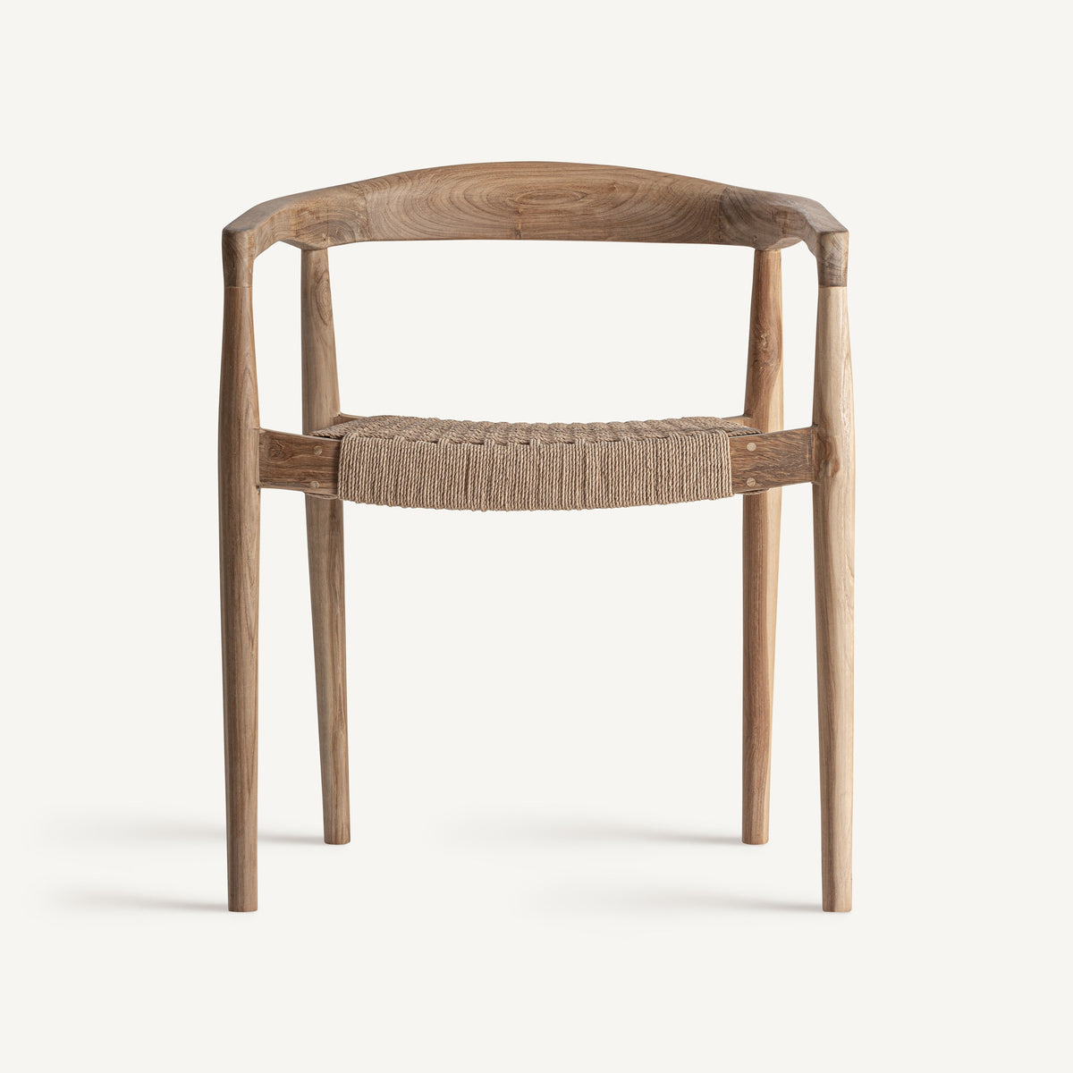 Sillón de comedor de teca y fibra natural Cala Jondal