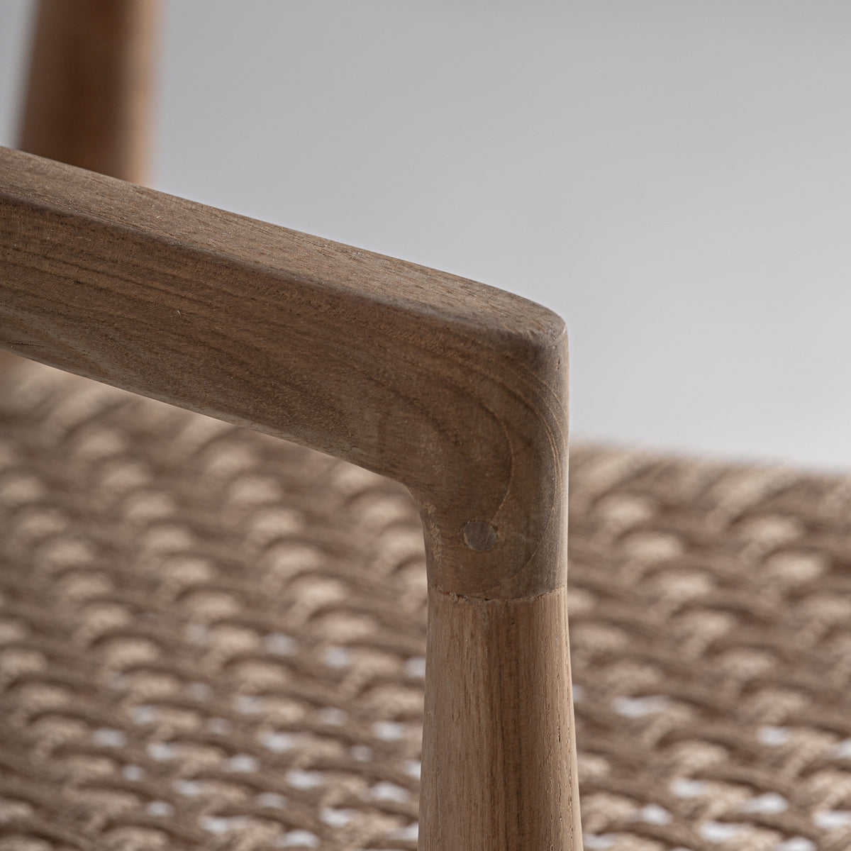 Sillón de comedor de teca y fibra natural Cala Jondal