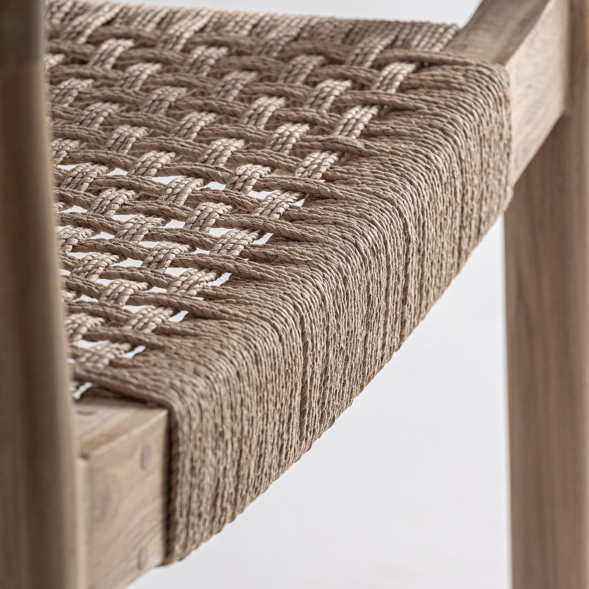 Sillón de comedor de teca y fibra natural Cala Jondal