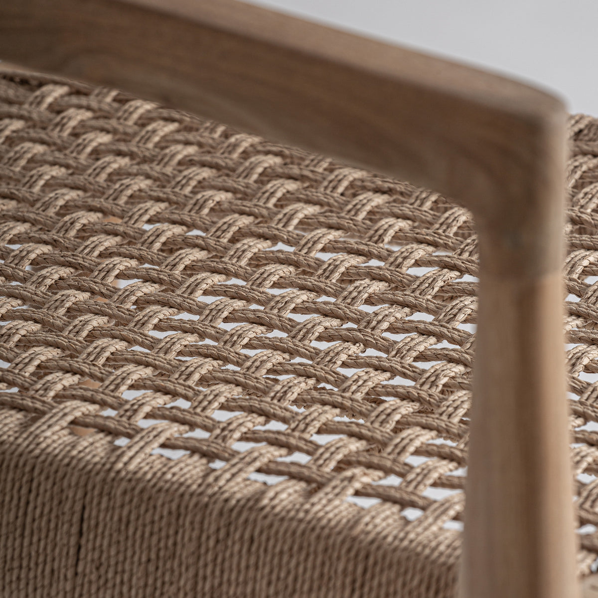 Sillón de comedor de teca y fibra natural Cala Jondal