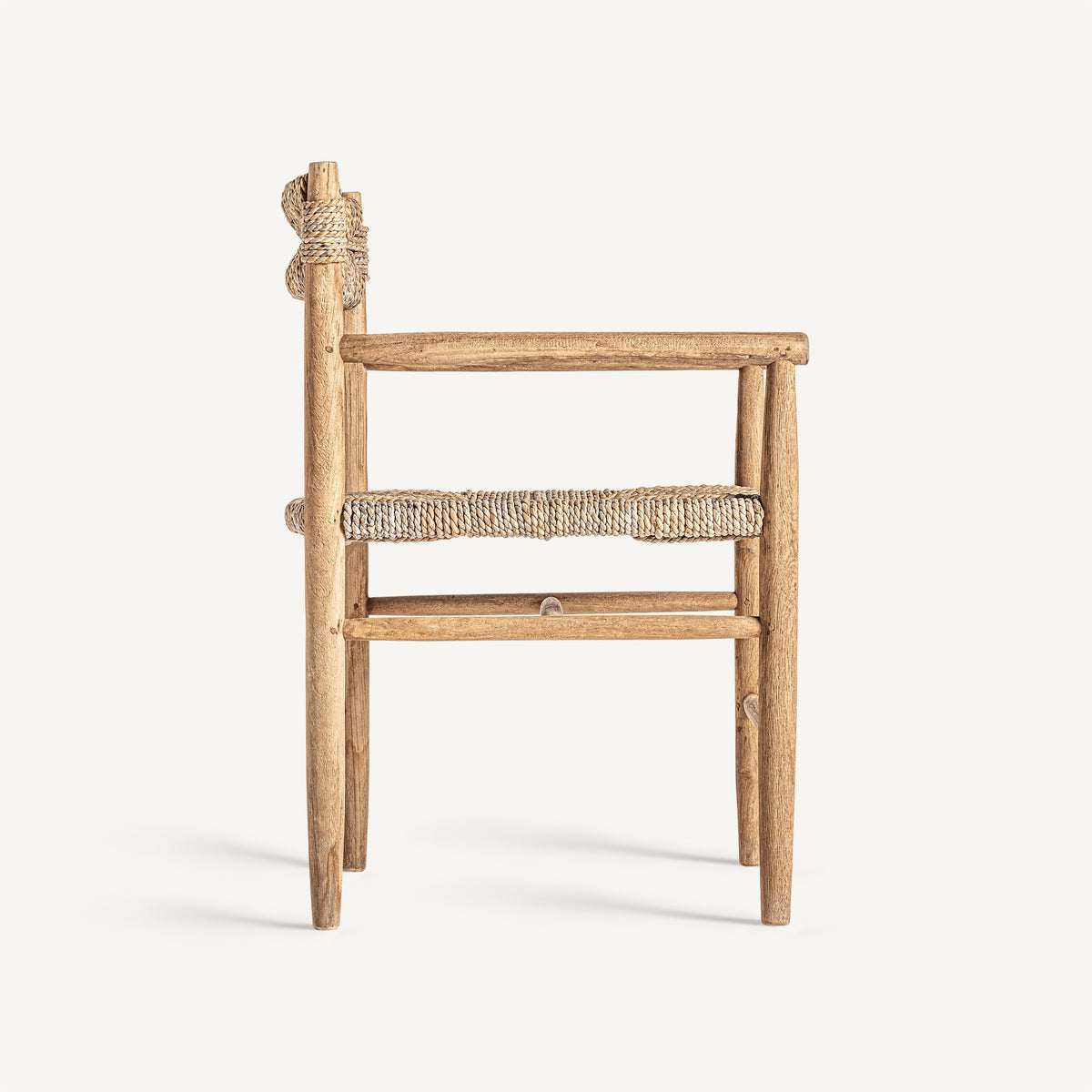 Sillón de comedor de teca y fibra Punta Galera