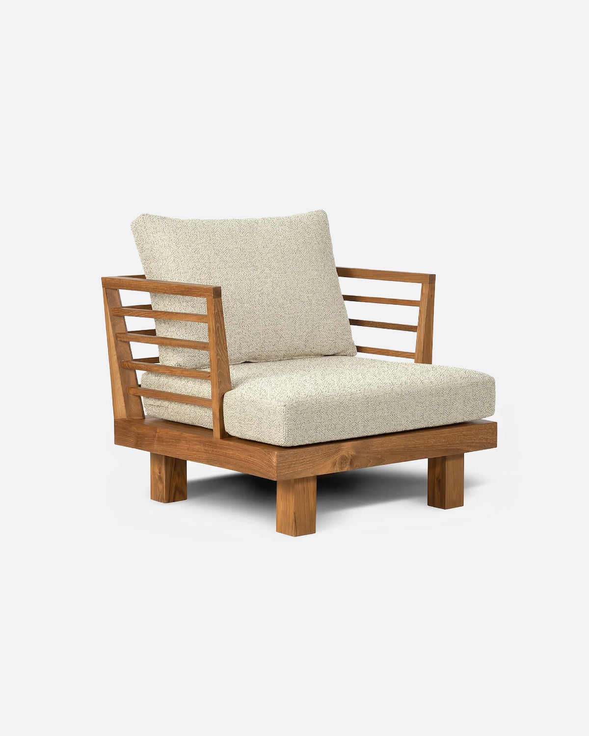 Sillón de exterior de teca y olefina Strauss