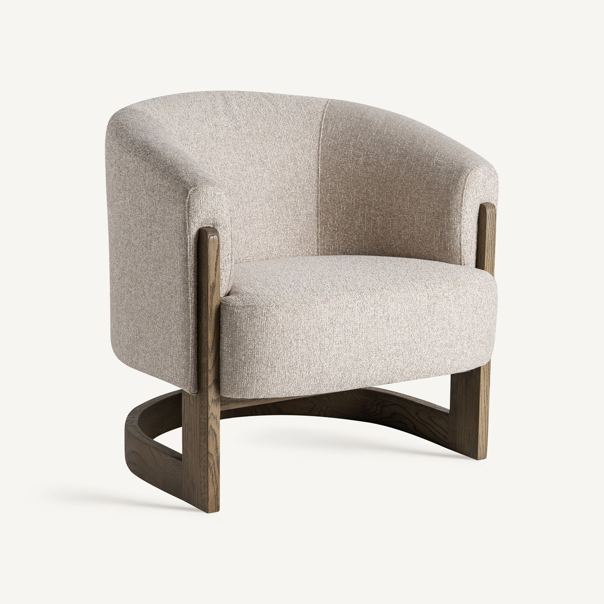 Sillón de fresno natural tapizado topo Sa Talaia