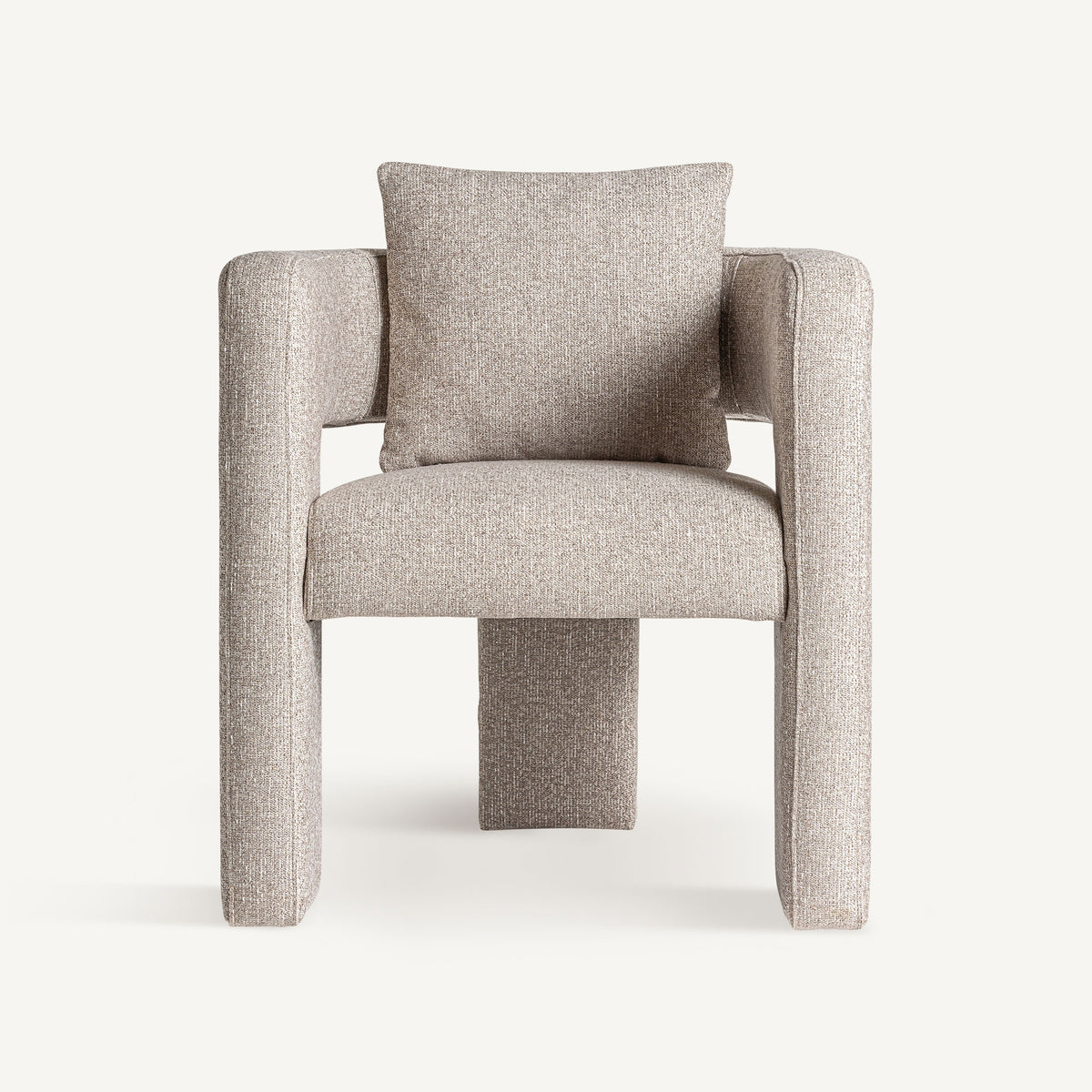 Sillón de fresno tapizado beige Santa Agnès