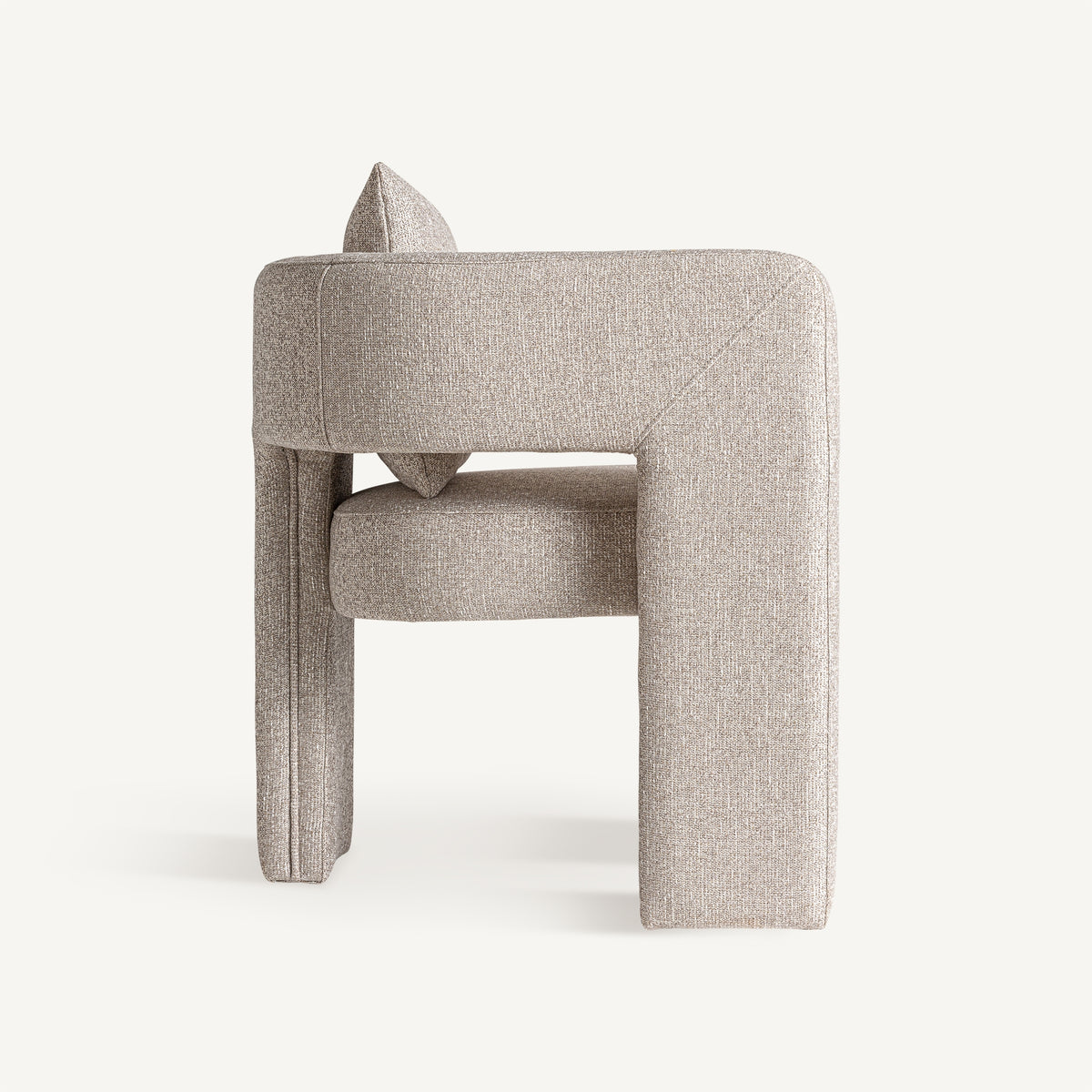 Sillón de fresno tapizado beige Santa Agnès