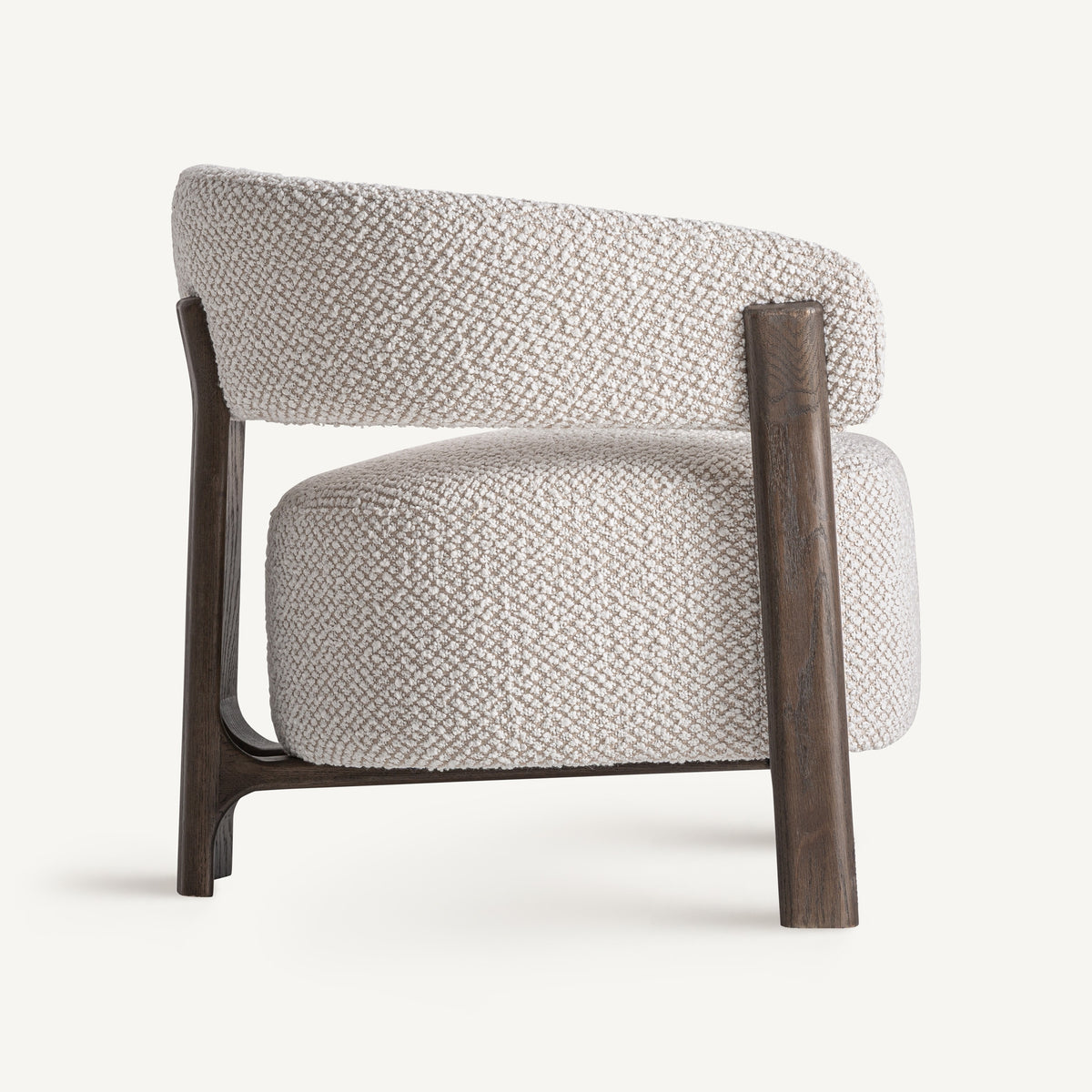Sillón de fresno tapizado blanco roto Milna