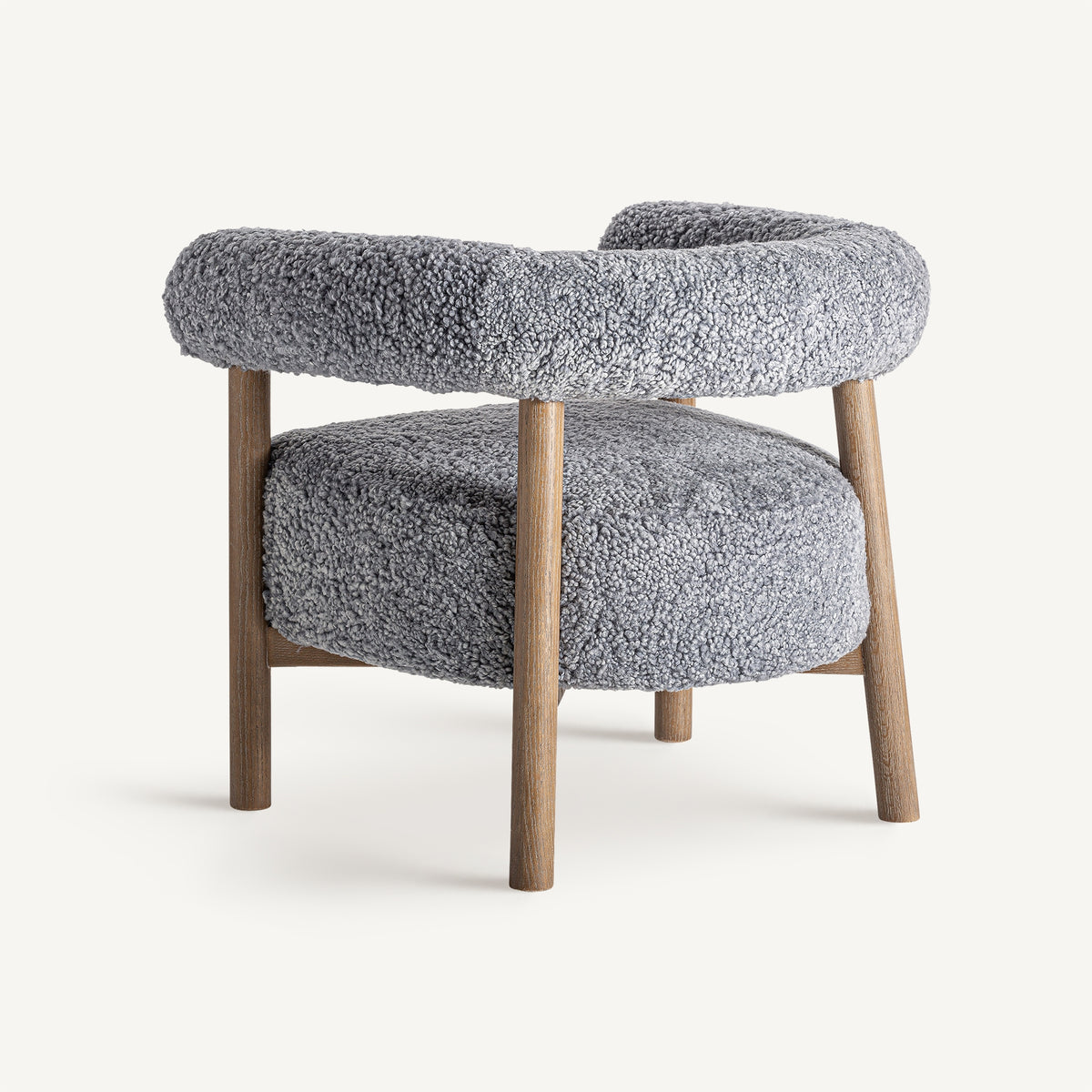 Sillón de fresno tapizado gris Ses Salines