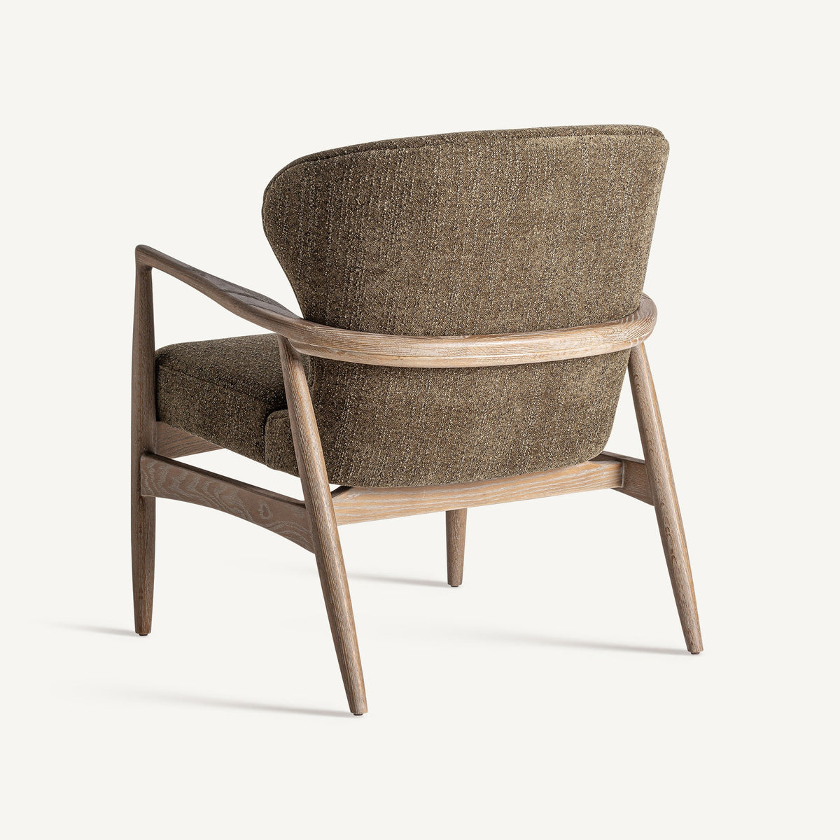 Sillón de fresno tapizado verde Ca Marí