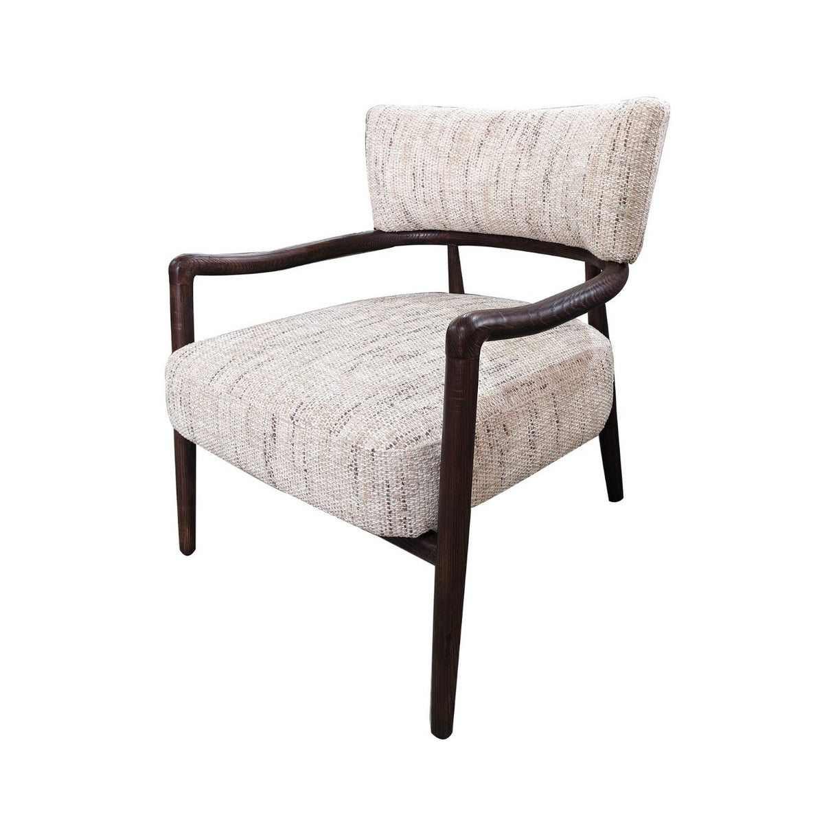 Sillón clásico revisado de madera oscura y crudo Biescas