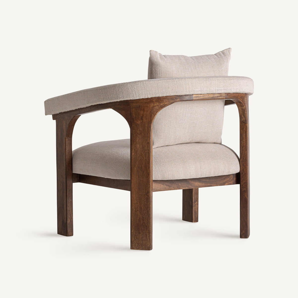 Sillón de mango tapizado beige Na Xamena
