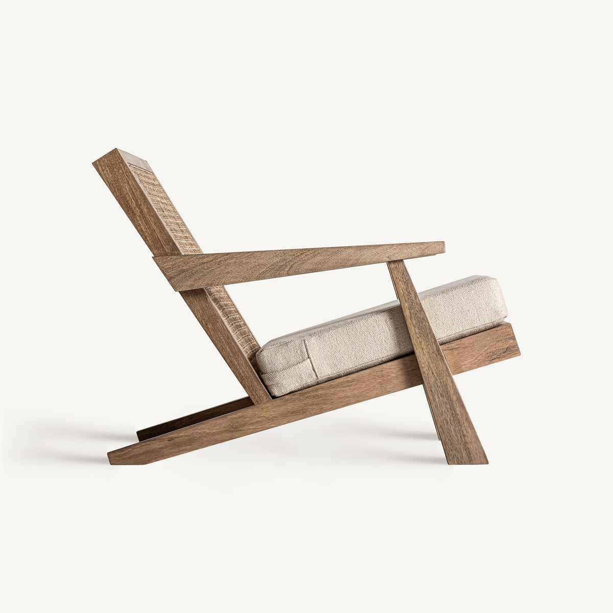 Sillón de mango y paneles beige Es Pas