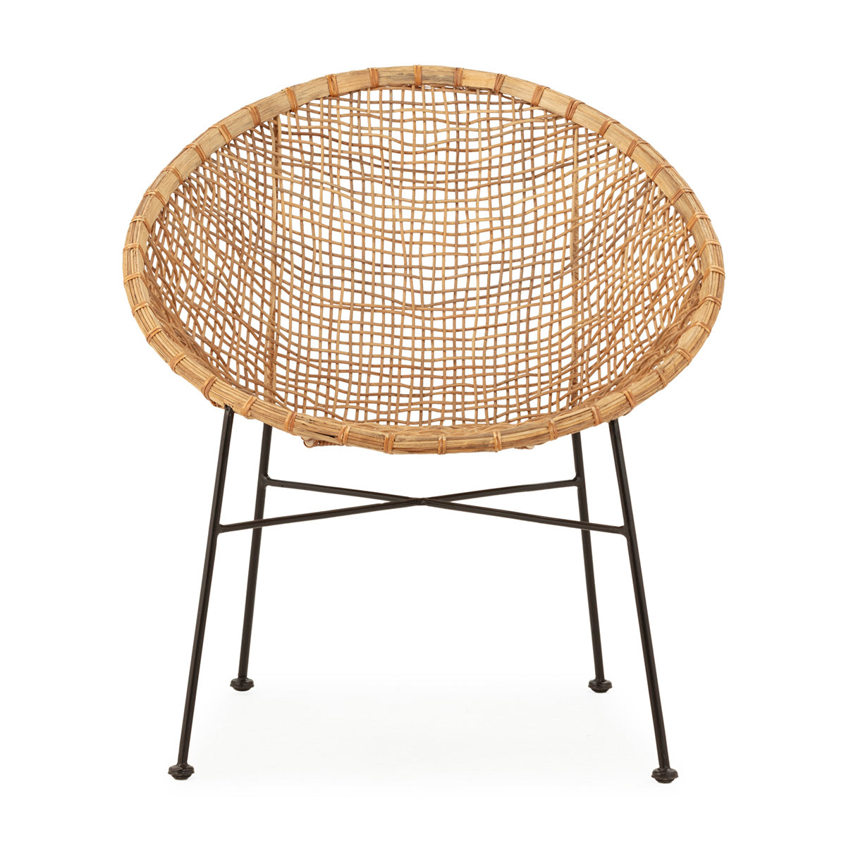 Sillón de mimbre e hierro Modugno