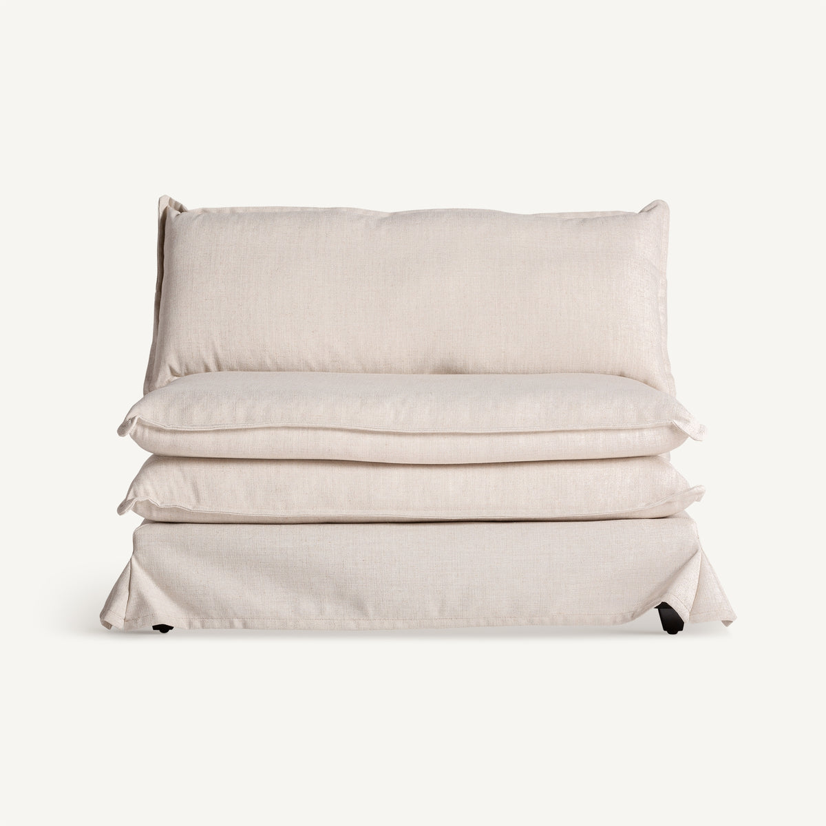 Sillón de pino negro tapizado blanco roto Ses Torretes