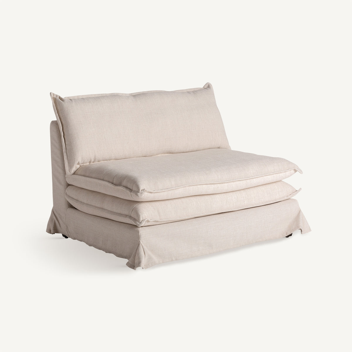 Sillón de pino negro tapizado blanco roto Ses Torretes