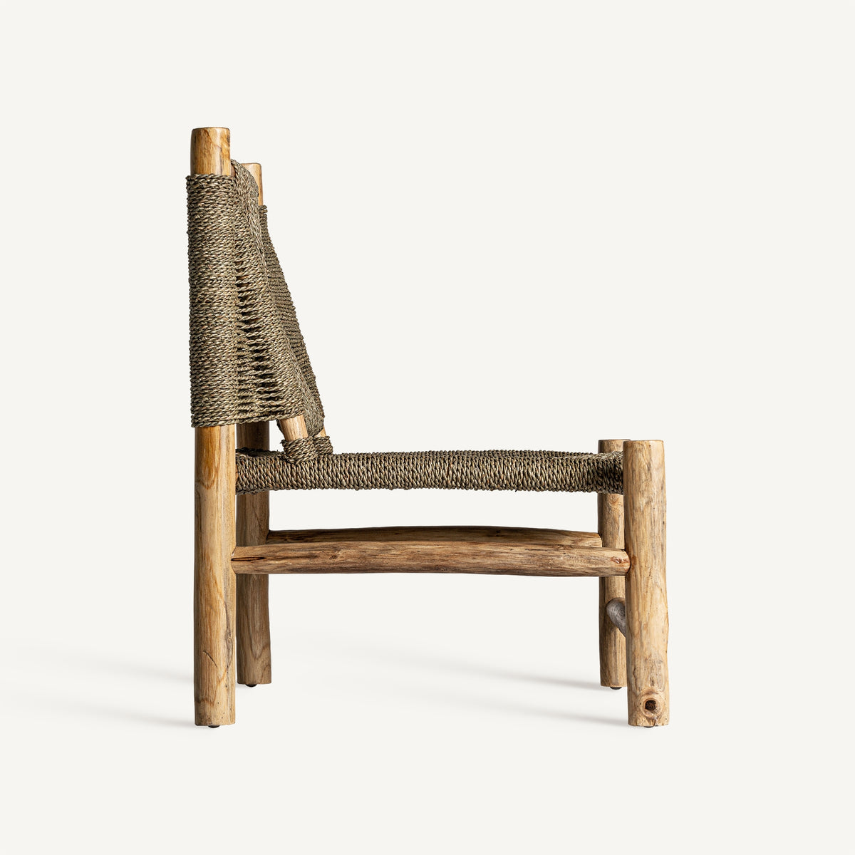 Sillón de rafia y teca Qawra