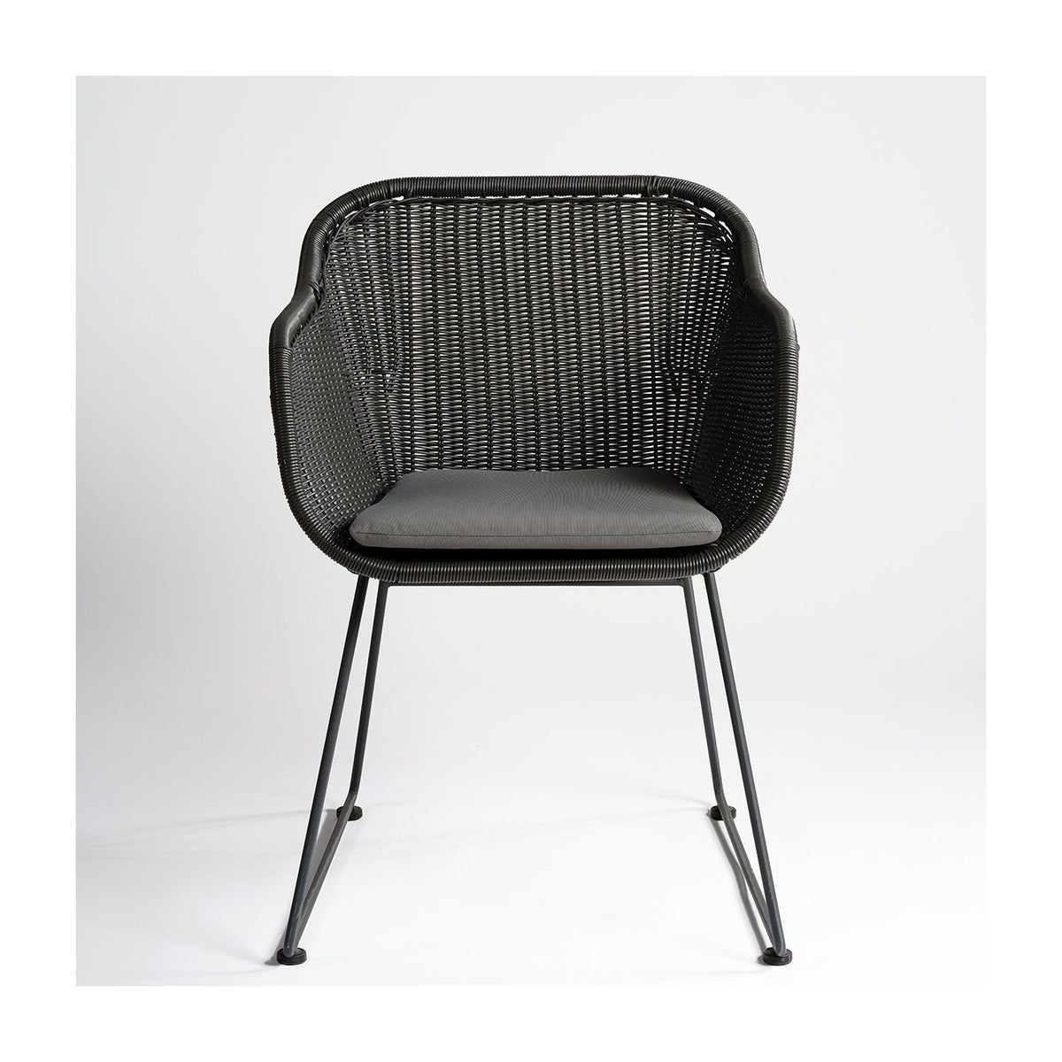 Sillón de exterior de ratán sintético gris Madeira