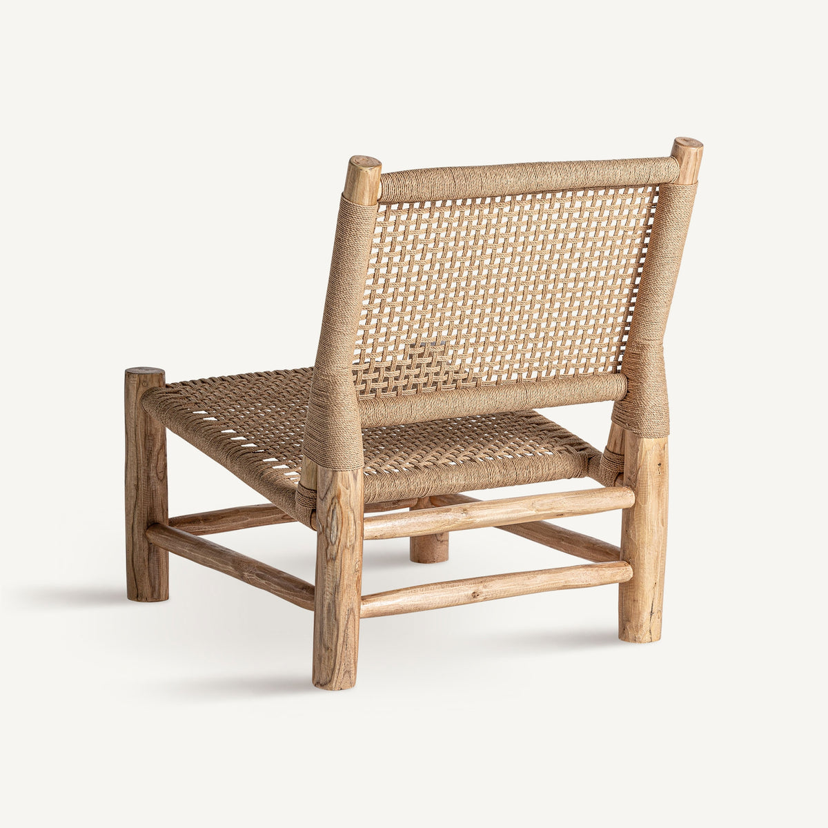 Sillón de teca y cáñamo Es Portitxol