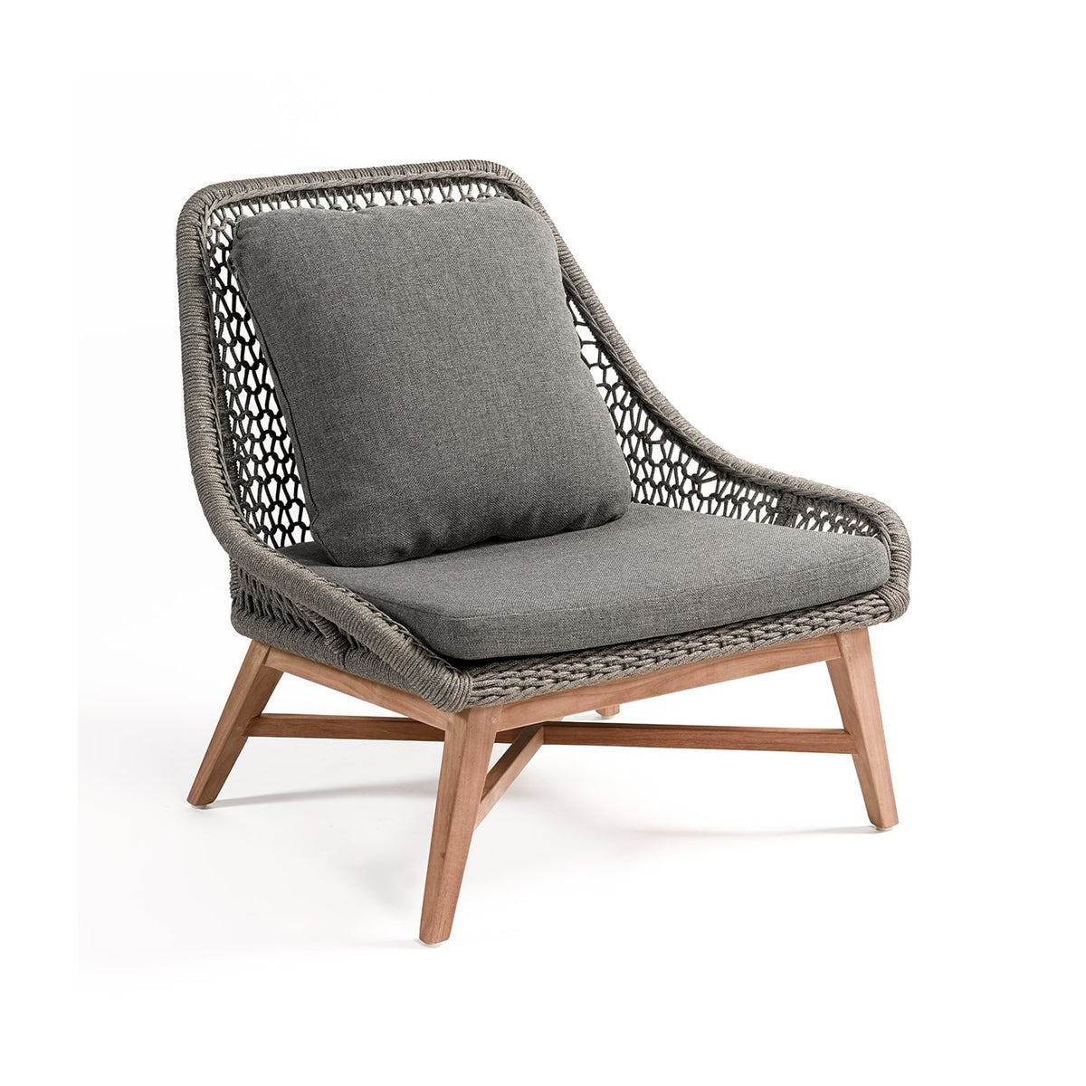 Sillón bajo de teca y cuerda Serrano
