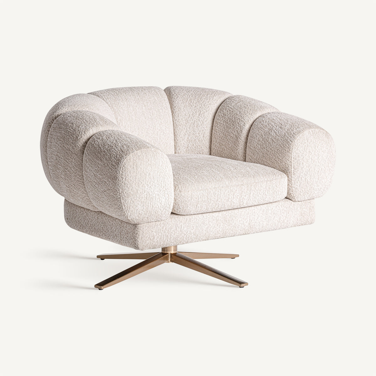 Sillón de terciopelo blanco roto Sant Antoni