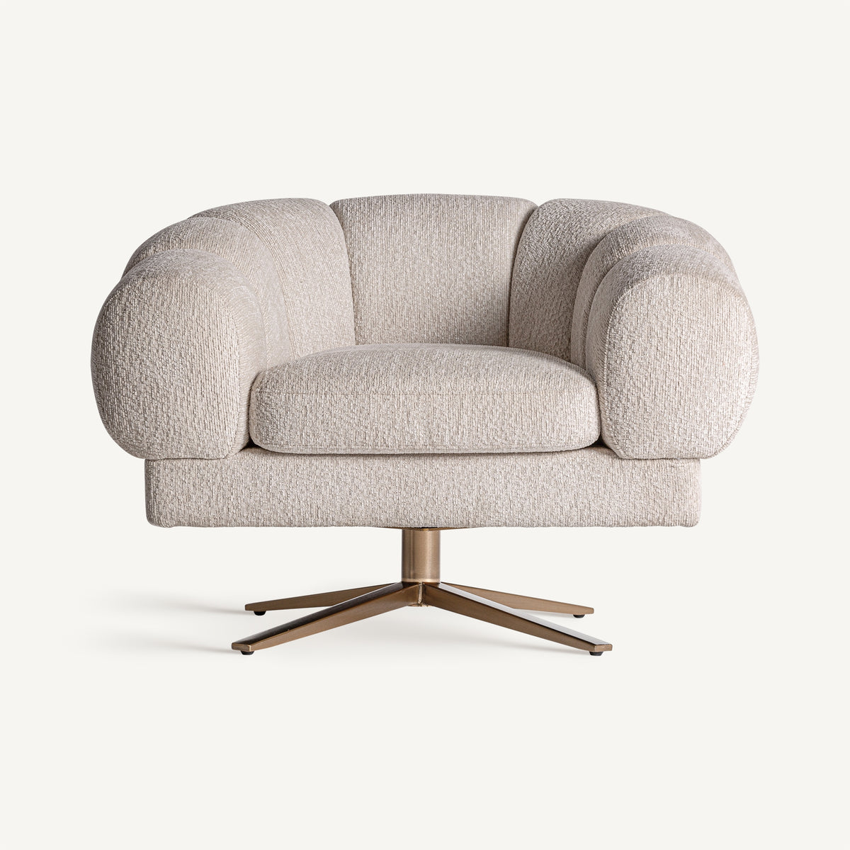 Sillón de terciopelo blanco roto Sant Antoni