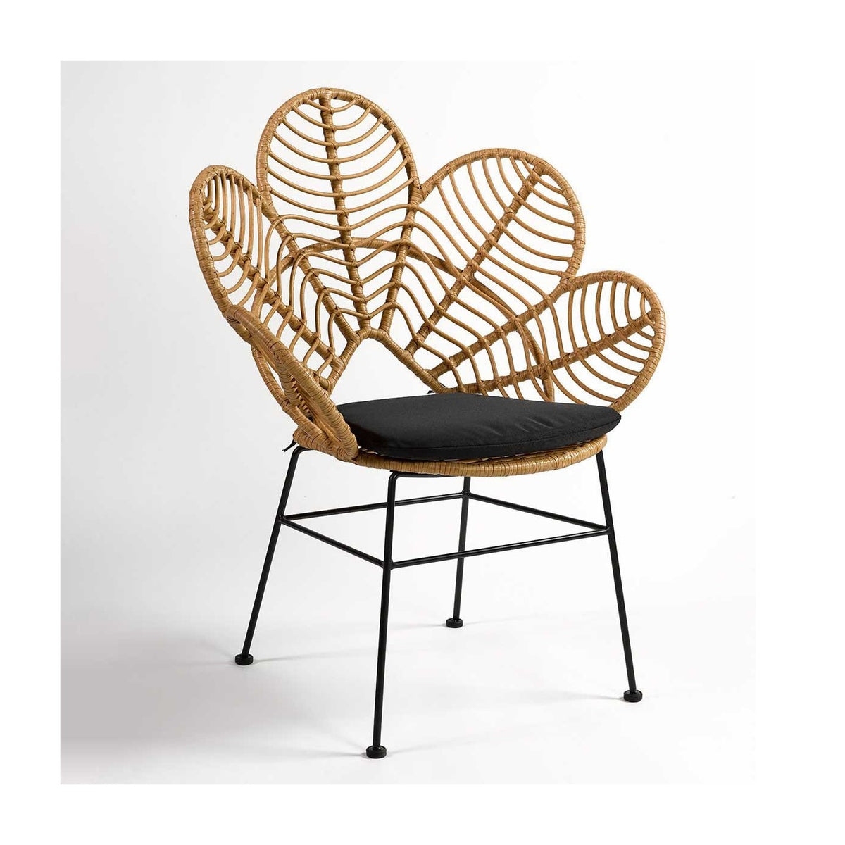Sillón de exterior de ratán sintético en forma de flor Luque