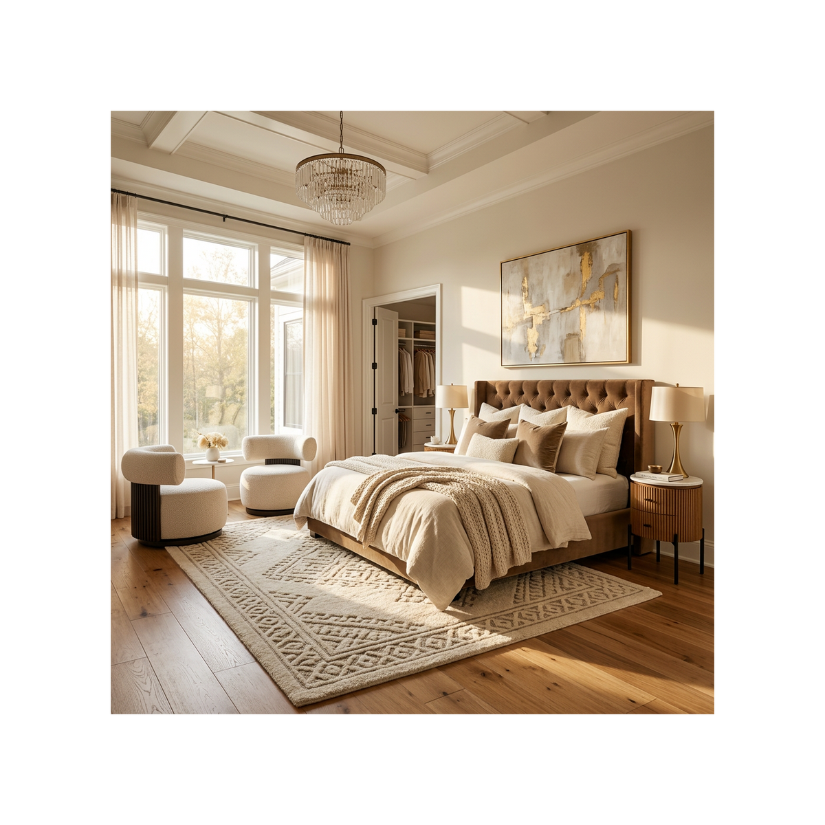 Sillón escultórico cilíndrico beige cálido Torla