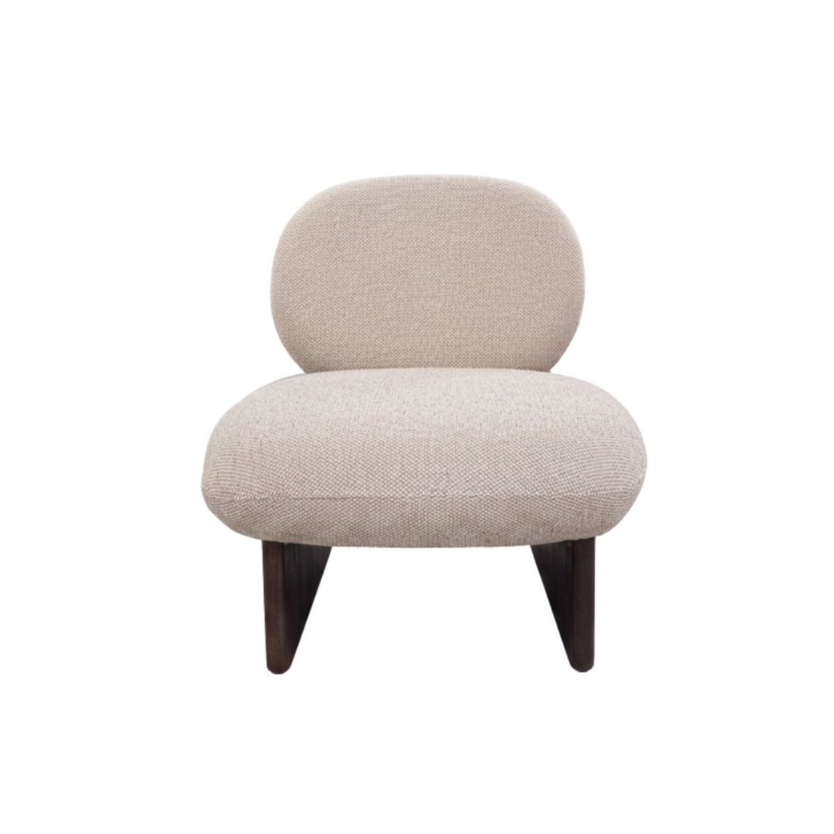 Sillón geométrico de madera oscura y beige Sallent