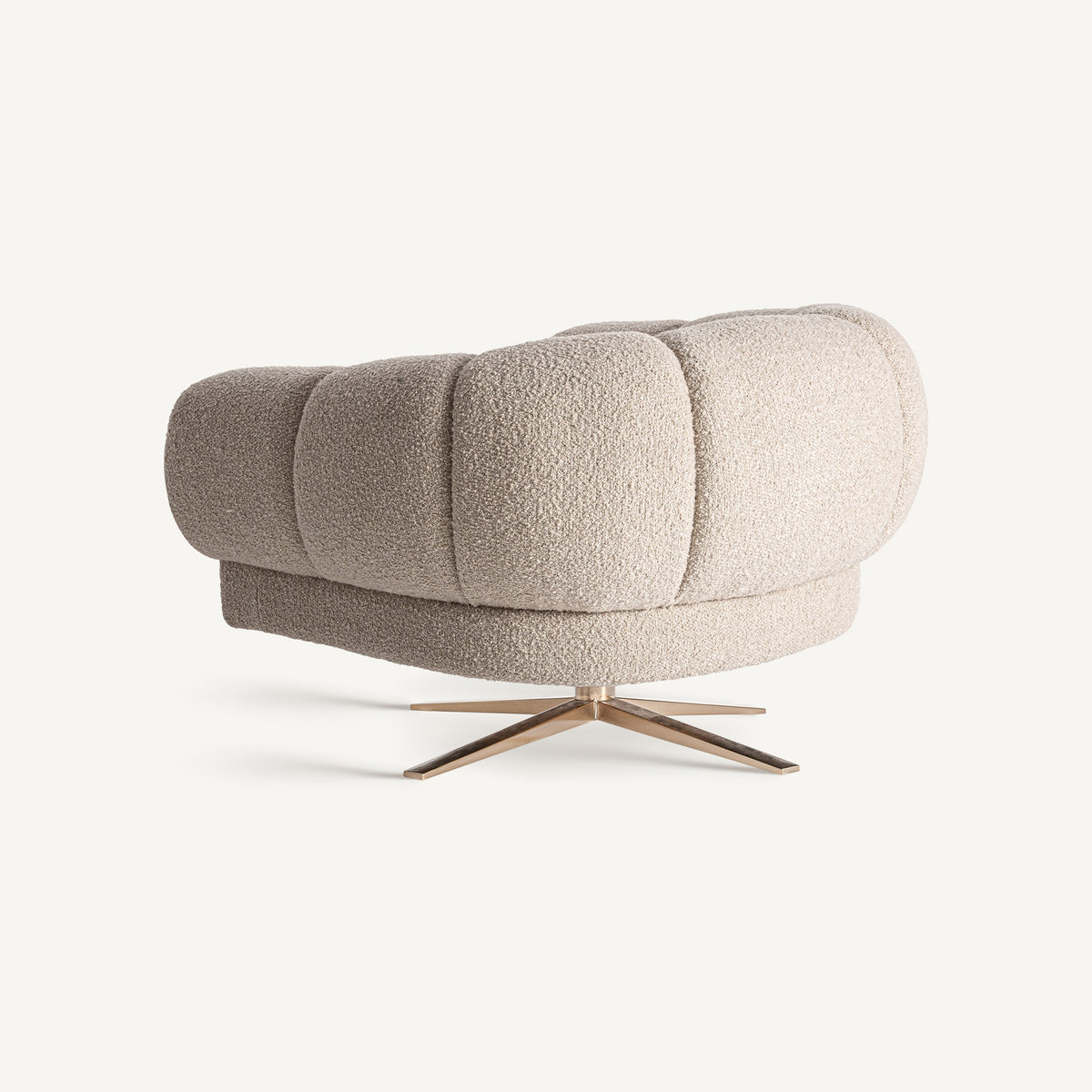 Sillón tapizado blanco roto y cobre Sant Antoni