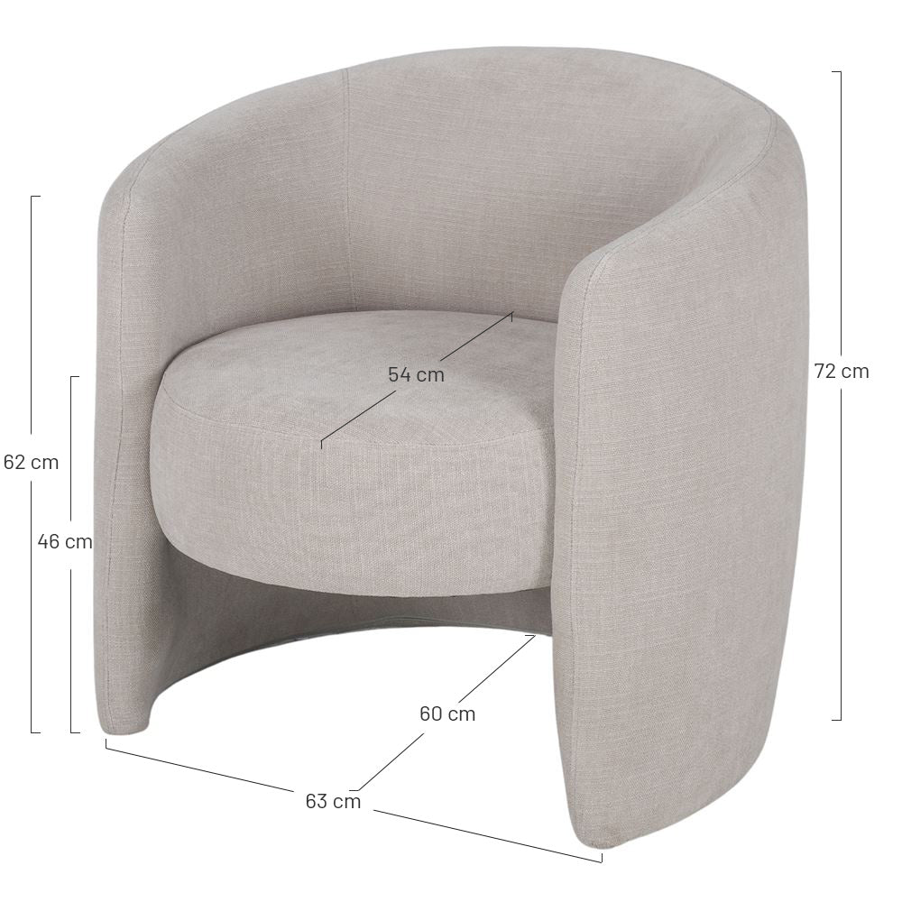 Sillón tapizado curvo Diphda