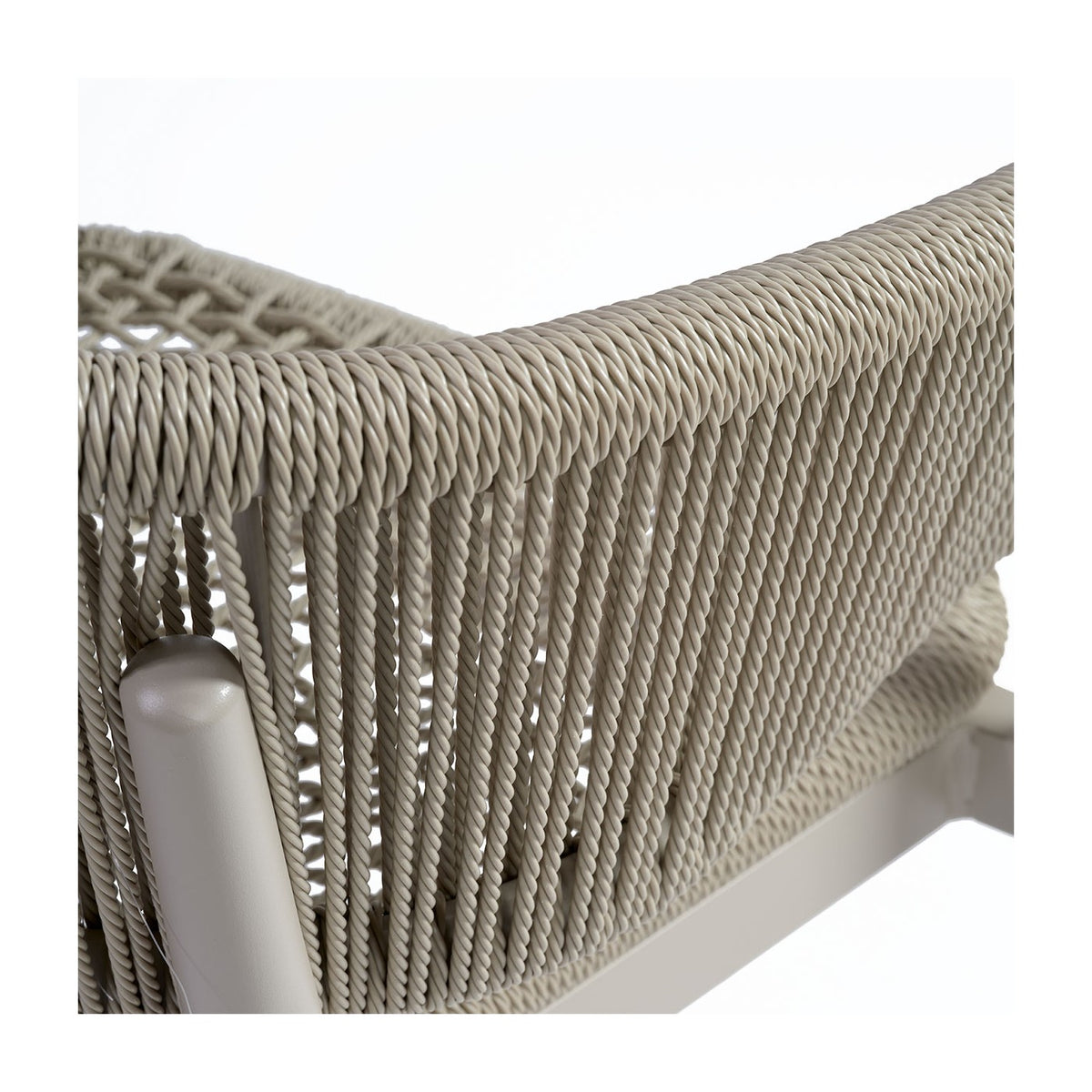 Silla de comedor de exterior de cuerda y aluminio Liérganes