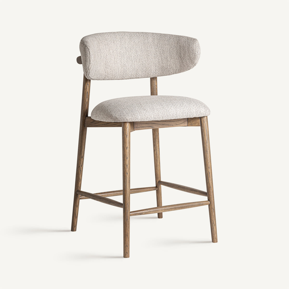 Taburete alto de fresno Valbonne beige 96 cm