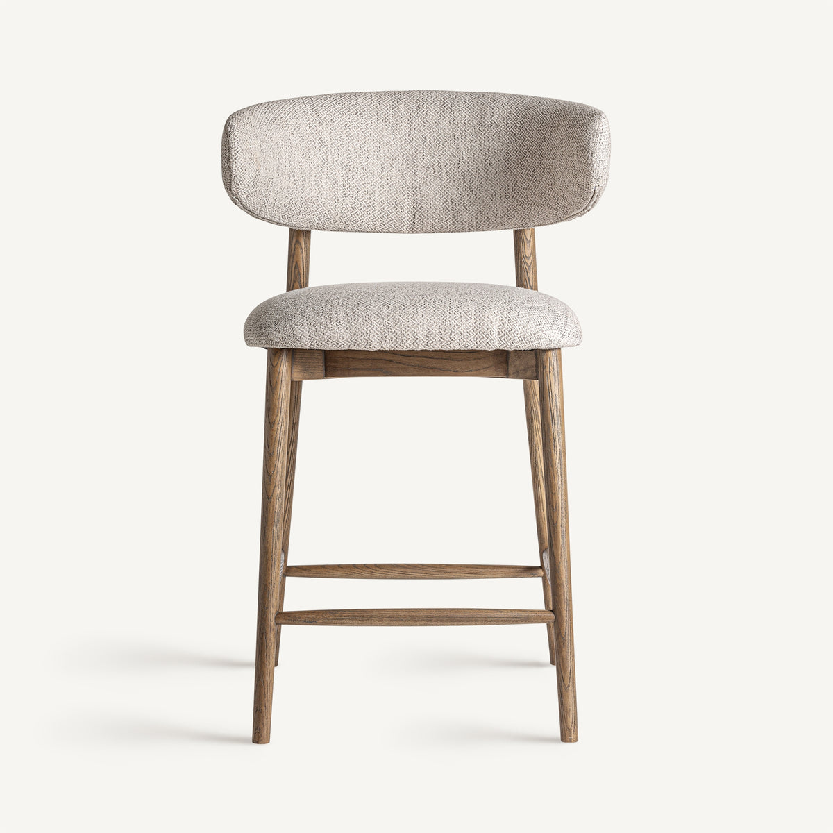 Taburete alto de fresno Valbonne beige 96 cm
