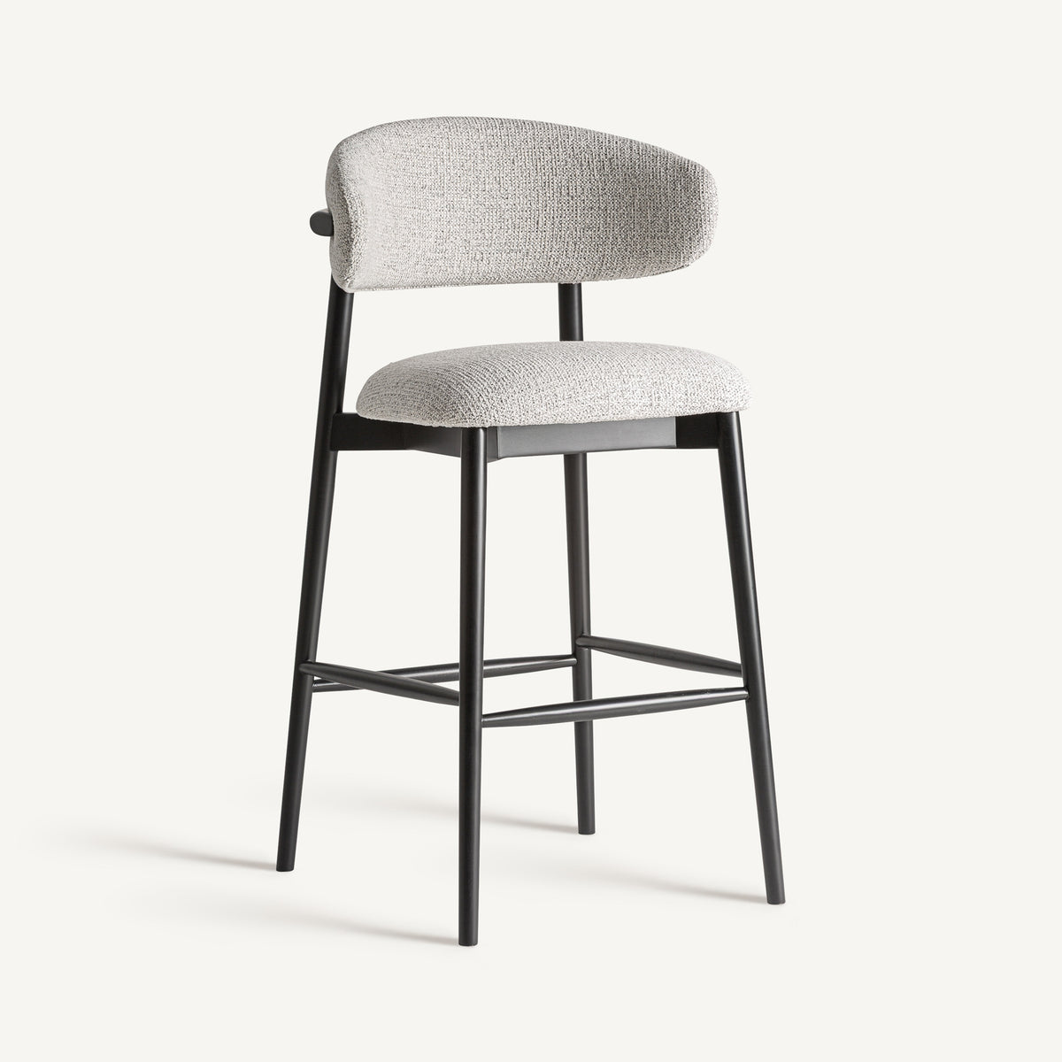 Taburete alto de fresno Valbonne negro 107 cm