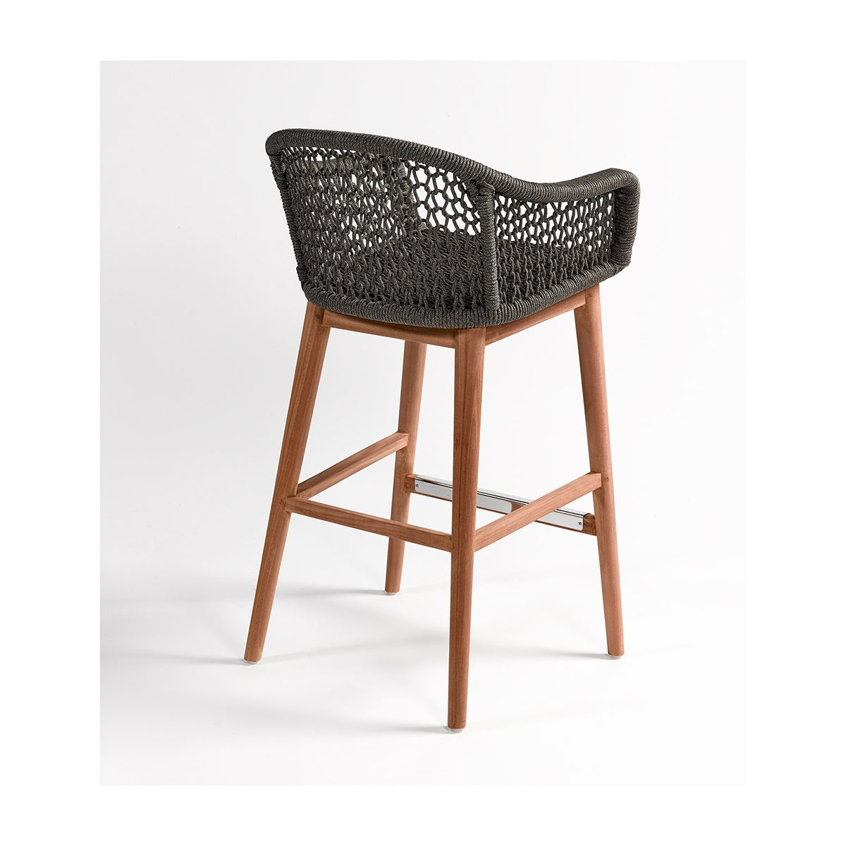 Taburete de cuerda y teca Gastor