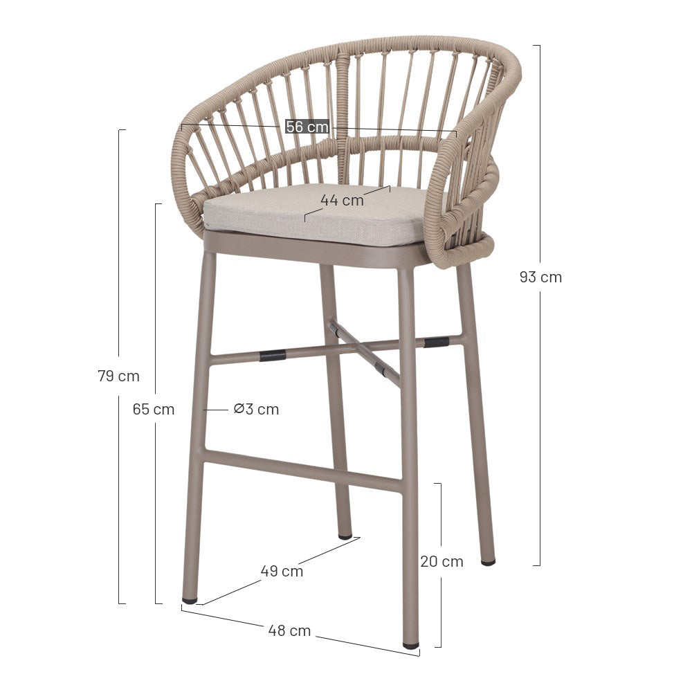 Taburete de cocina de cuerda Maysa