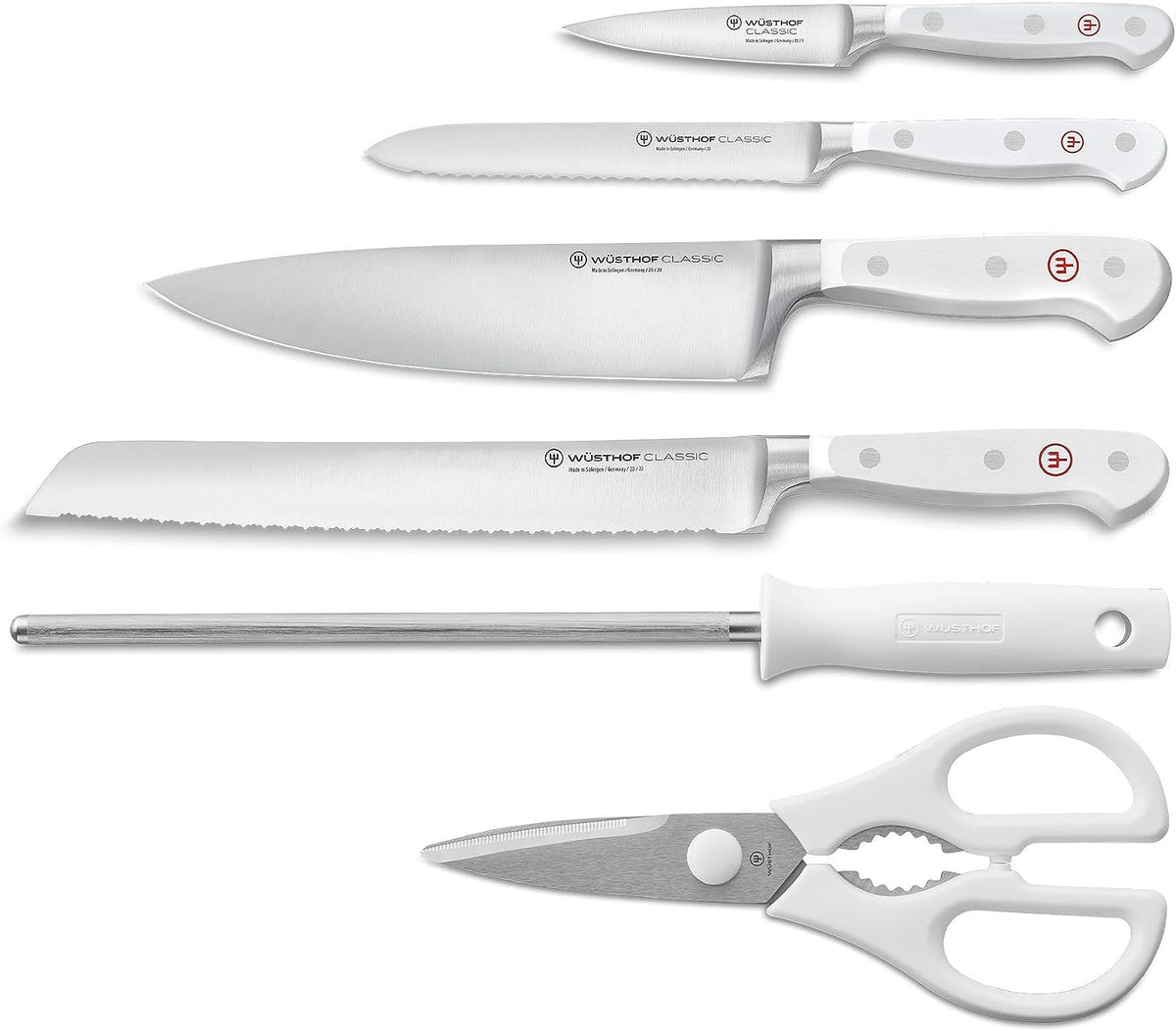Taco Inclinado Wüsthof Classic White 6 Piezas - #pino_y_jacaranda#