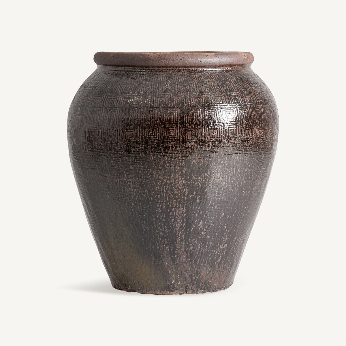 Tinaja de cerámica marrón Hyères