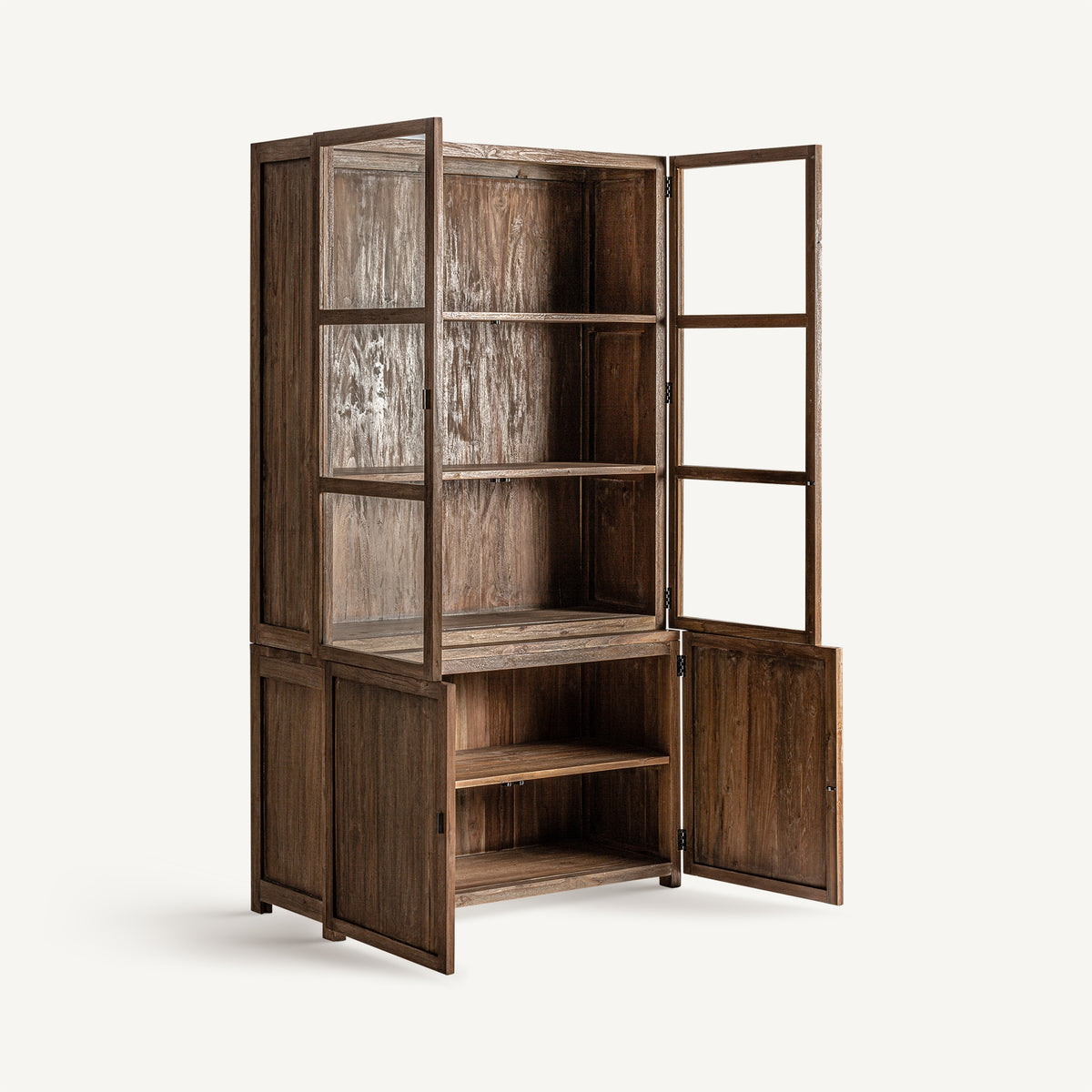 Vitrina de teca reciclada Tizzano alta
