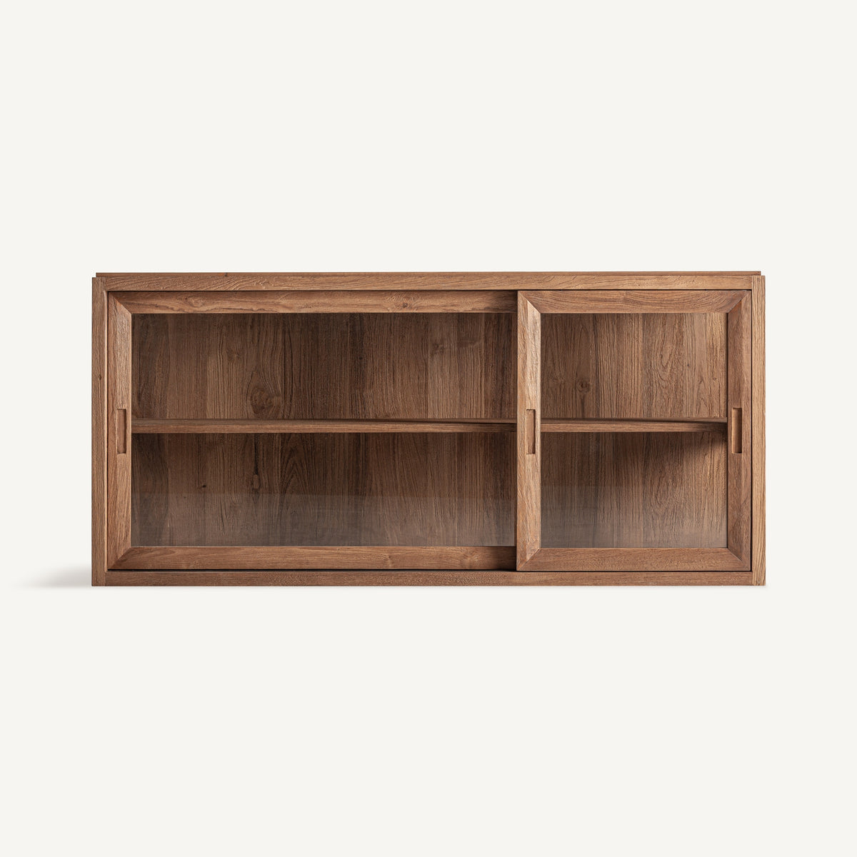 Vitrina modular de teca y vidrio Gradac