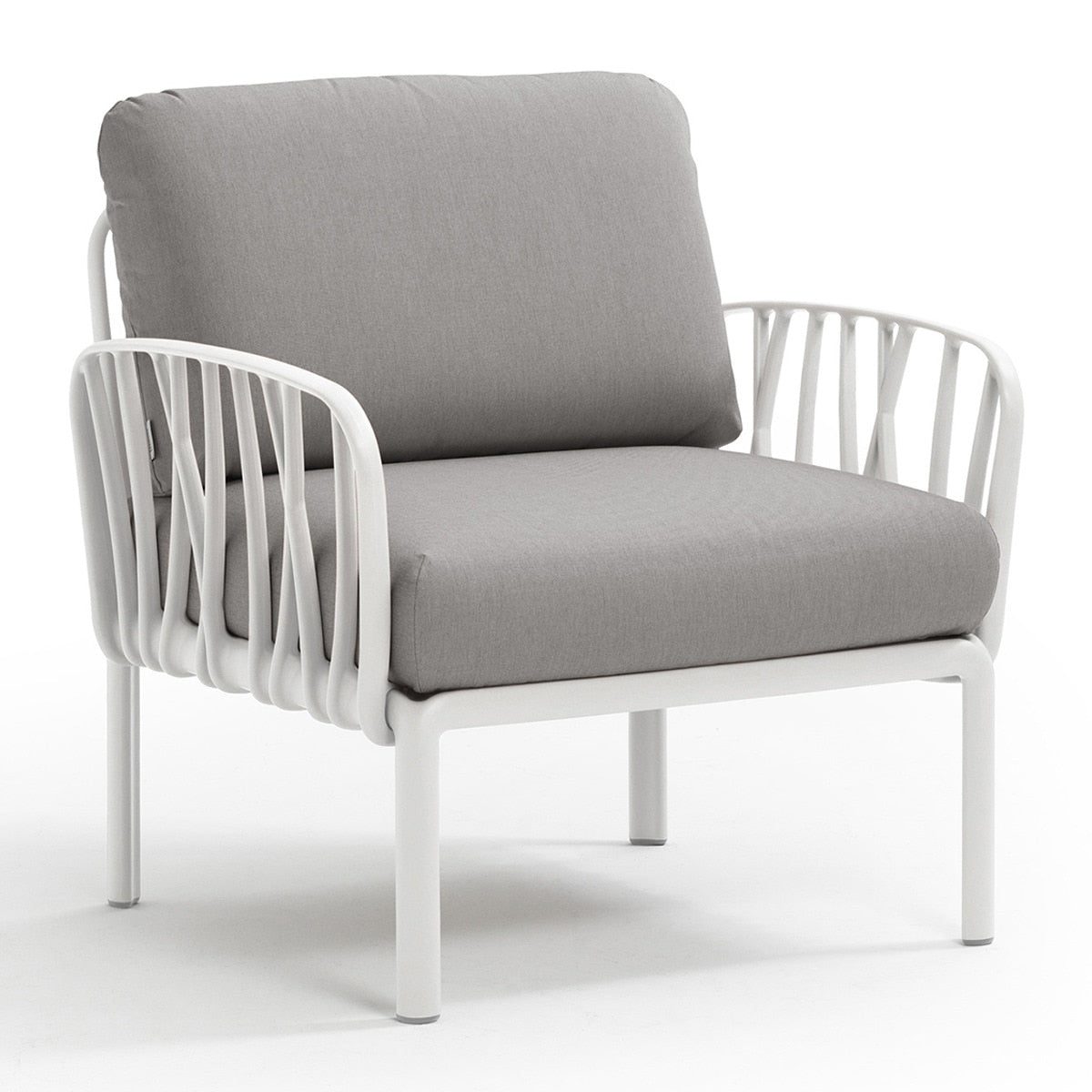 Set lounge Komodo con 2 sillones y mesa de centro Nardi – Sillón Komodo, blanco / gris oscuro