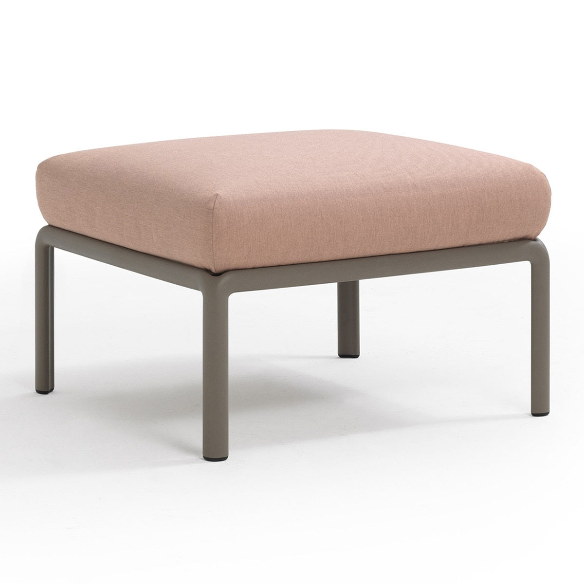 Set de sofá rinconera Komodo con puf y mesa de centro Nardi – Puf Komodo, topo / rosa