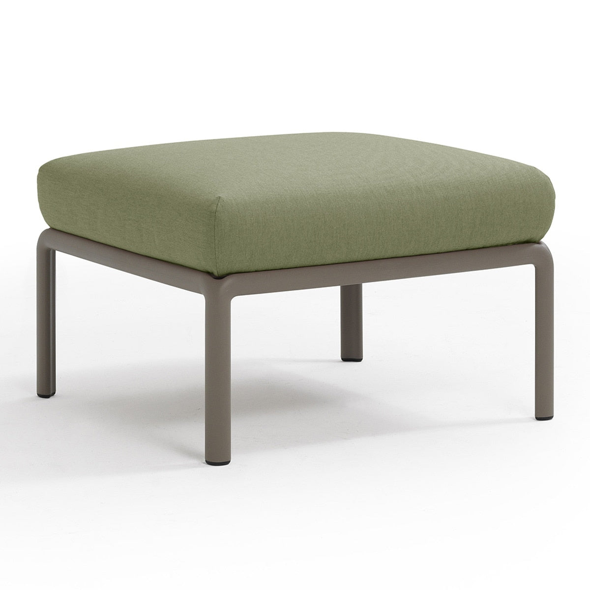 Set de sofá rinconera Komodo con puf y mesa de centro Nardi – Puf Komodo, topo / verde oscuro
