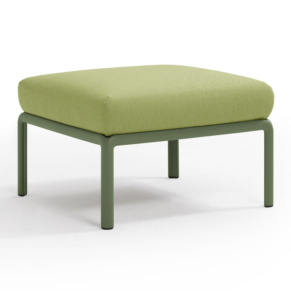 Set de sofá rinconera Komodo con puf y mesa de centro Nardi – Puf Komodo, verde / verde claro