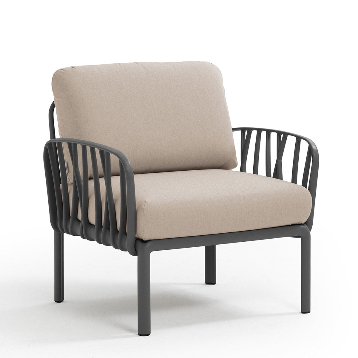 Set lounge Komodo con 2 sillones y mesa de centro Nardi – Sillón Komodo, antracita / beige