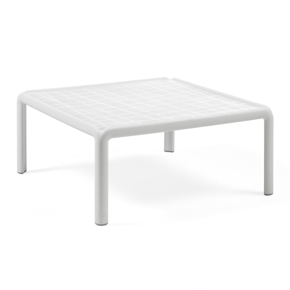 Set de sofá rinconera Komodo con puf y mesa de centro Nardi – Mesa de centro Komodo, blanco / gris oscuro