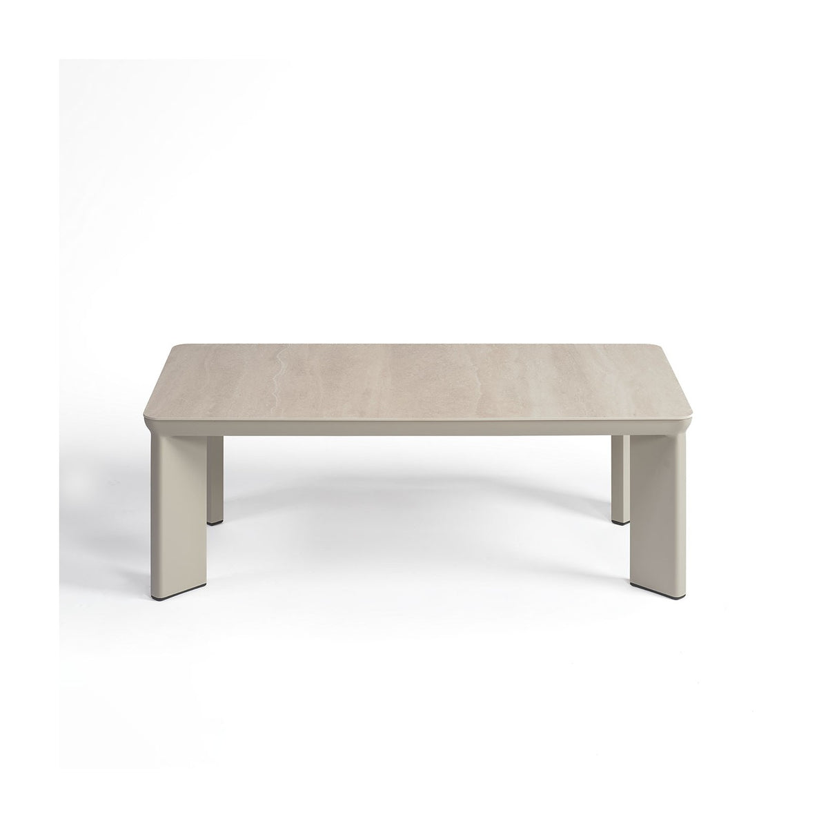 Mesa de centro rectangular de aluminio y porcelánico Laredo