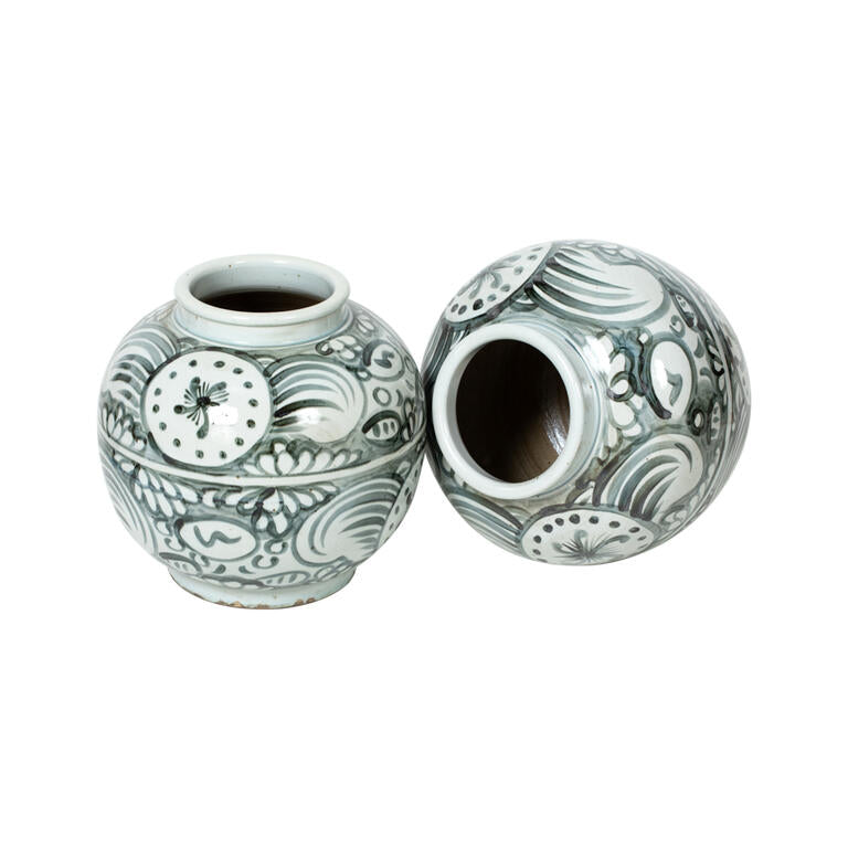 Jarrón de cerámica con motivos decorativos Santoña