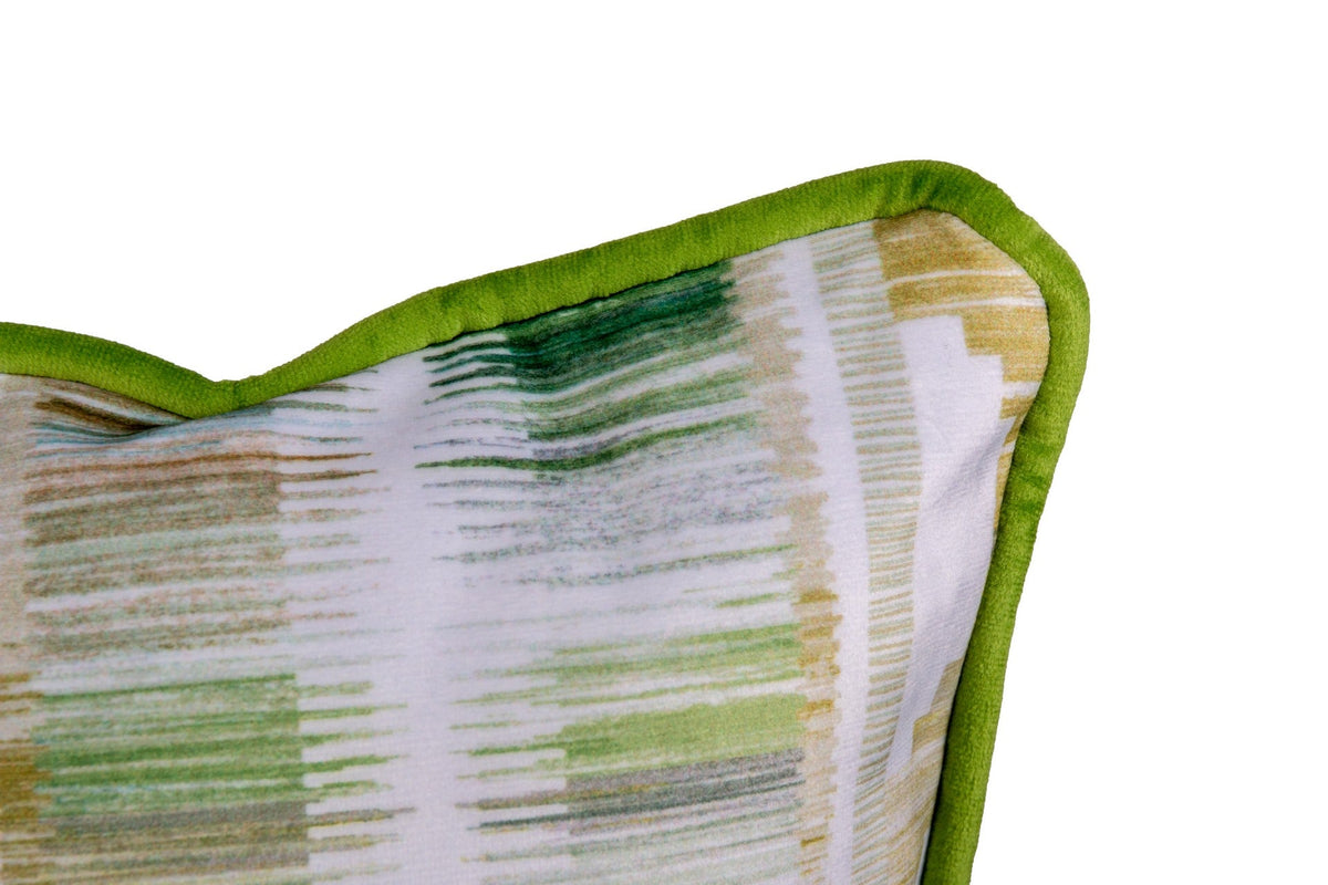Cojín Étnico Raya Velvet Tonos Verdes, Celestes y Amarillos - #pino_y_jacaranda#